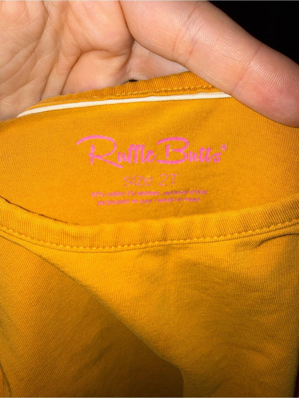 Ruffle Butts Yellow Long Sleeve Ruffle Top Size 2T - Picture 2 of 2